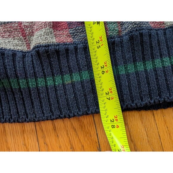 Vintage Croft & Barrow Plaid Sweater L Cotton/Acrylic Blend - Picture 5 of 6